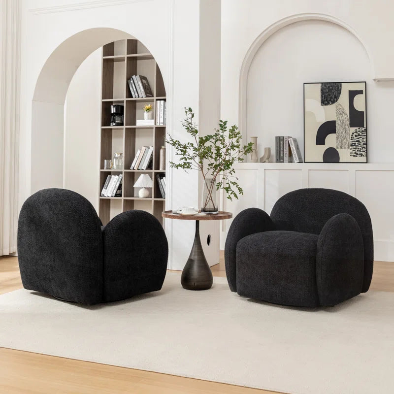 Jacquari Upholstered Swivel Barrel Chair