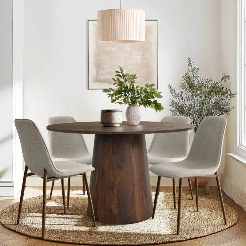 Benvinda 5 - Piece round Pedestal Dining Table Set
