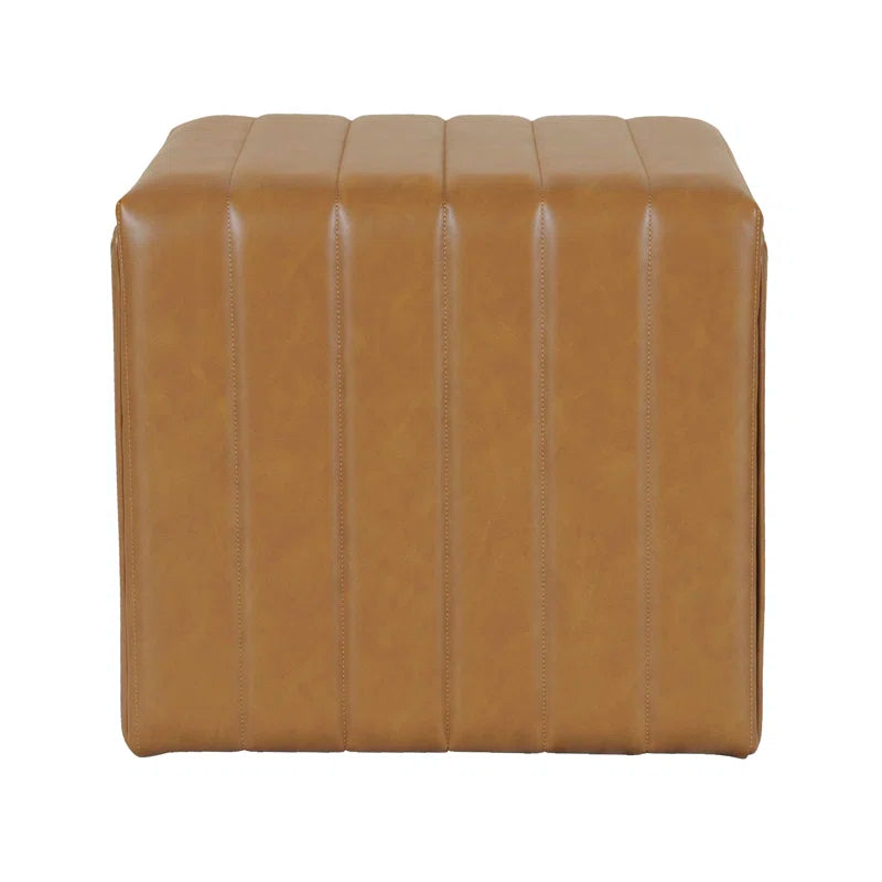 Askolds Modern Channel Ottoman - Faux Leather