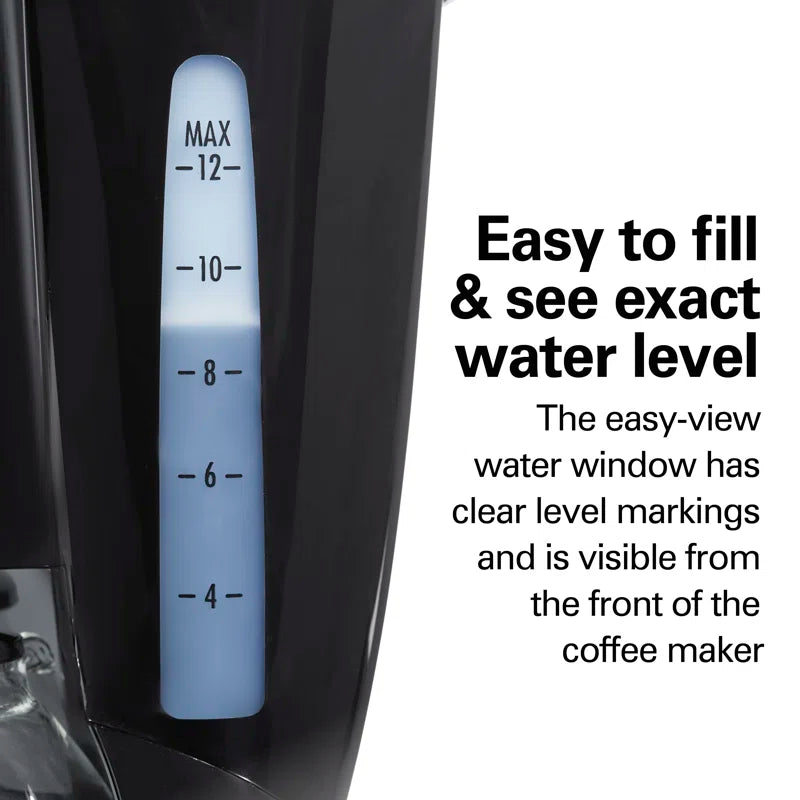 ® 12 Cup Coffee Maker Glass Carafe Black