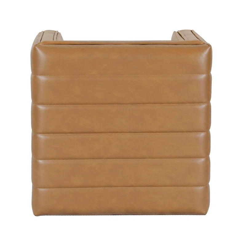 Askolds Modern Channel Ottoman - Faux Leather