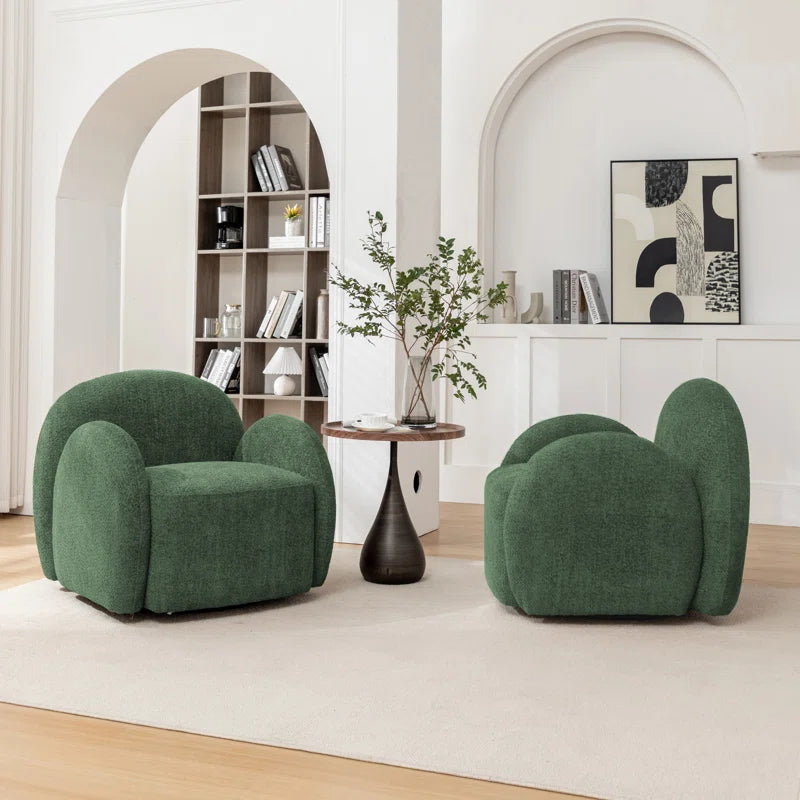 Jacquari Upholstered Swivel Barrel Chair