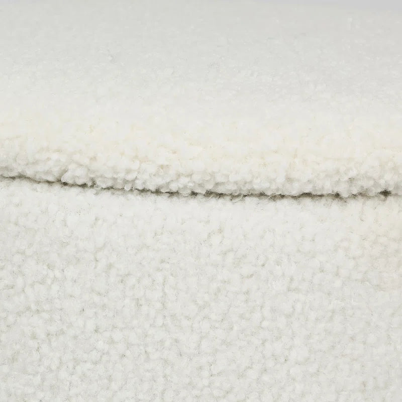 Teddy Fleece round Ottoman with Stroage