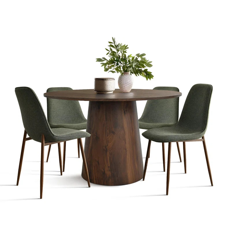 Benvinda 5 - Piece round Pedestal Dining Table Set