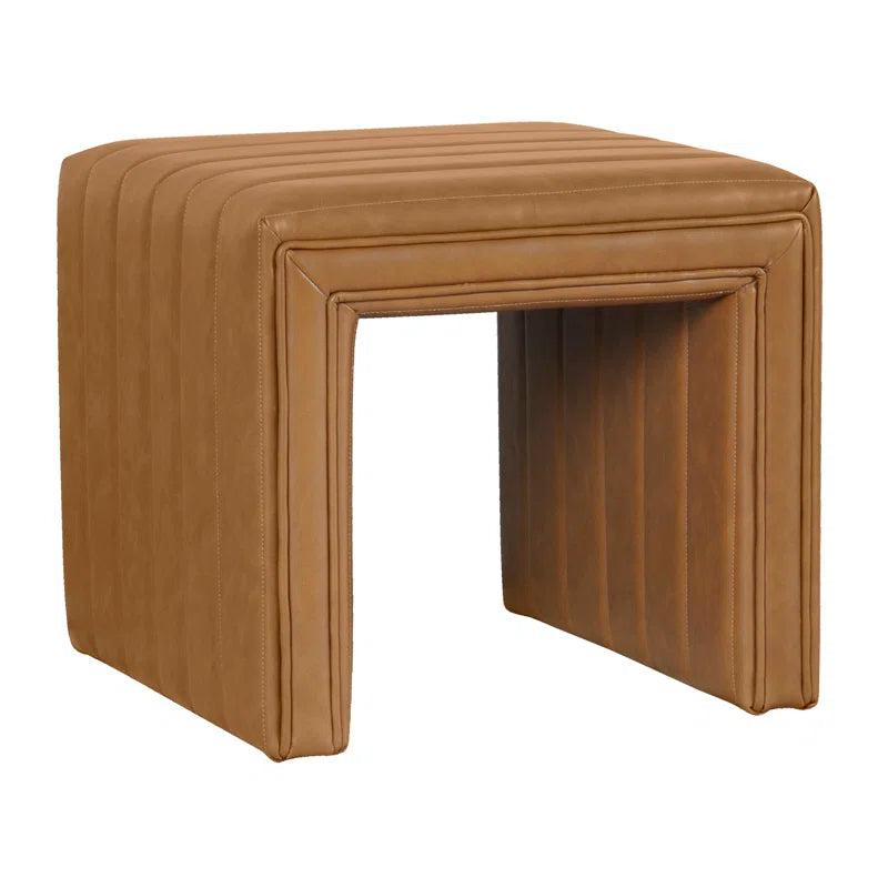 Askolds Modern Channel Ottoman - Faux Leather