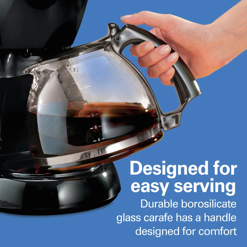 ® 12 Cup Coffee Maker Glass Carafe Black