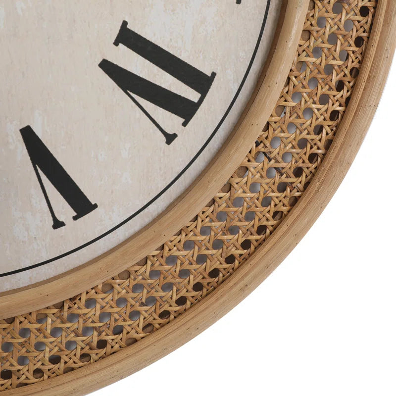 Soraia Rattan round Wall Clock 24 Inch