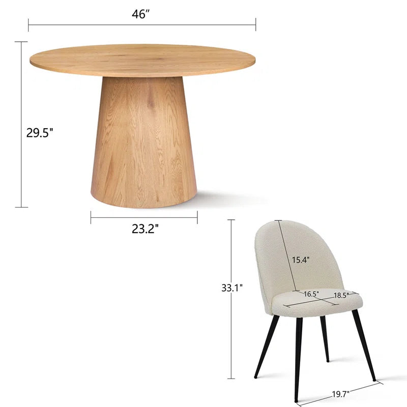 Bende 5 - Piece Pedestal Dining Set