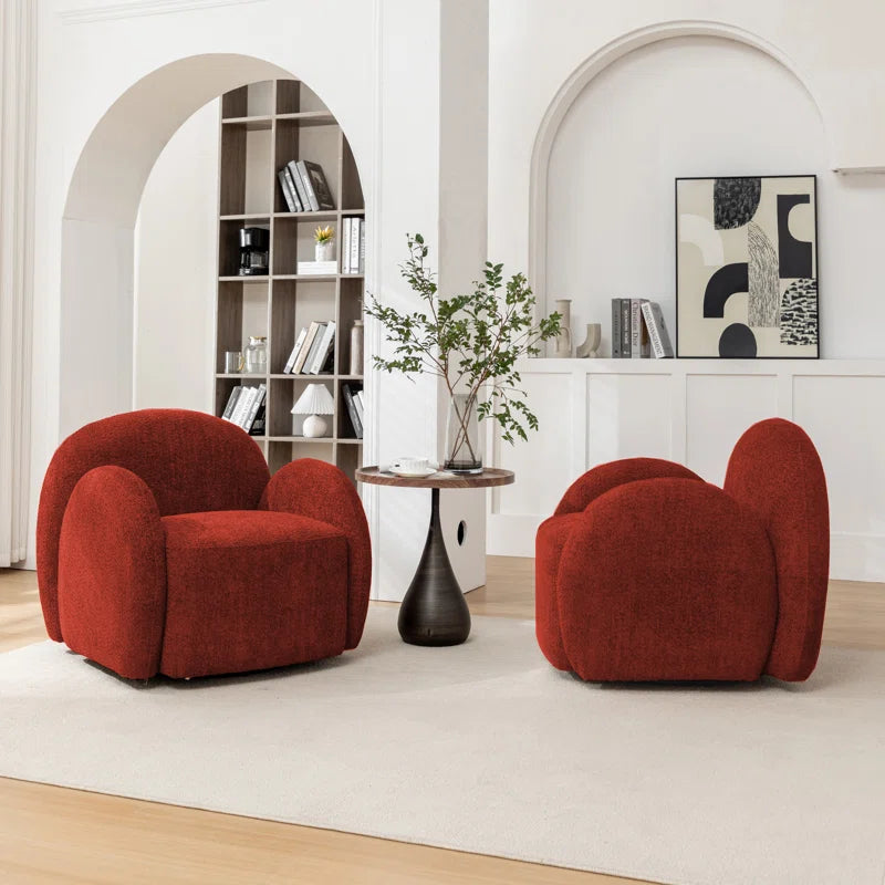 Jacquari Upholstered Swivel Barrel Chair