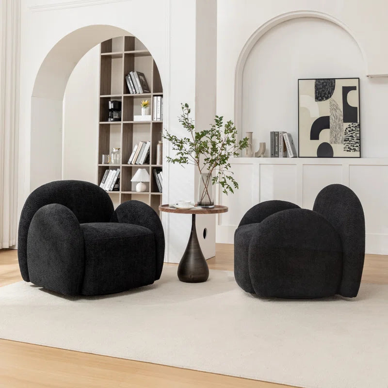 Jacquari Upholstered Swivel Barrel Chair