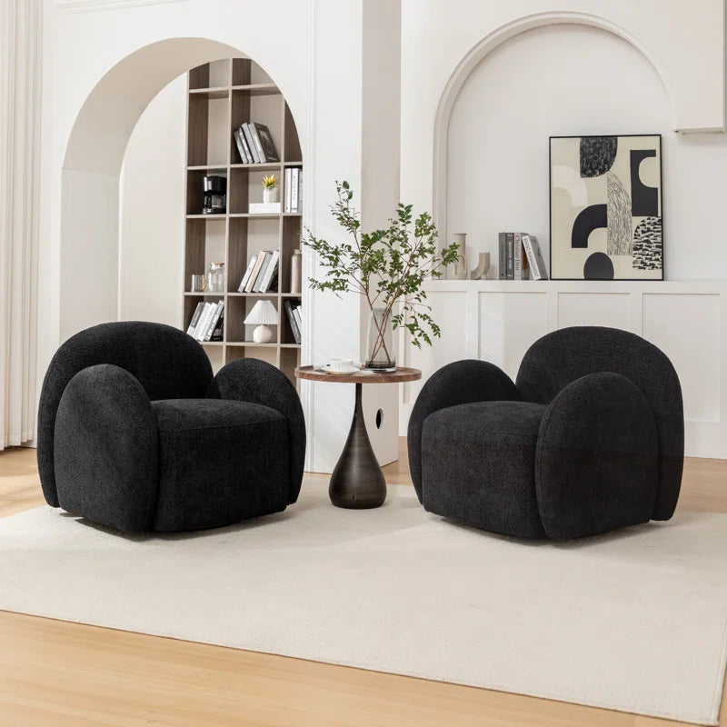 Jacquari Upholstered Swivel Barrel Chair