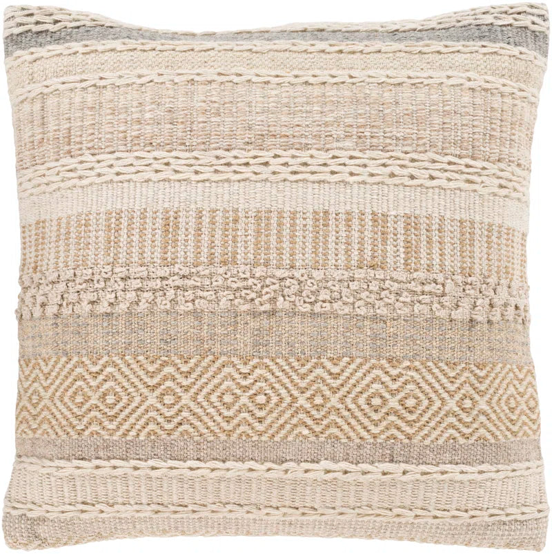 Lorens Embroidered Wool Reversible Pillow Cover