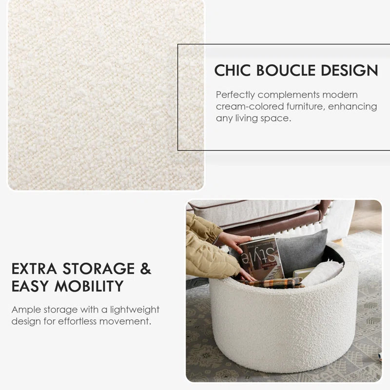 Darasimi 23.6" Wide round Storage Ottoman