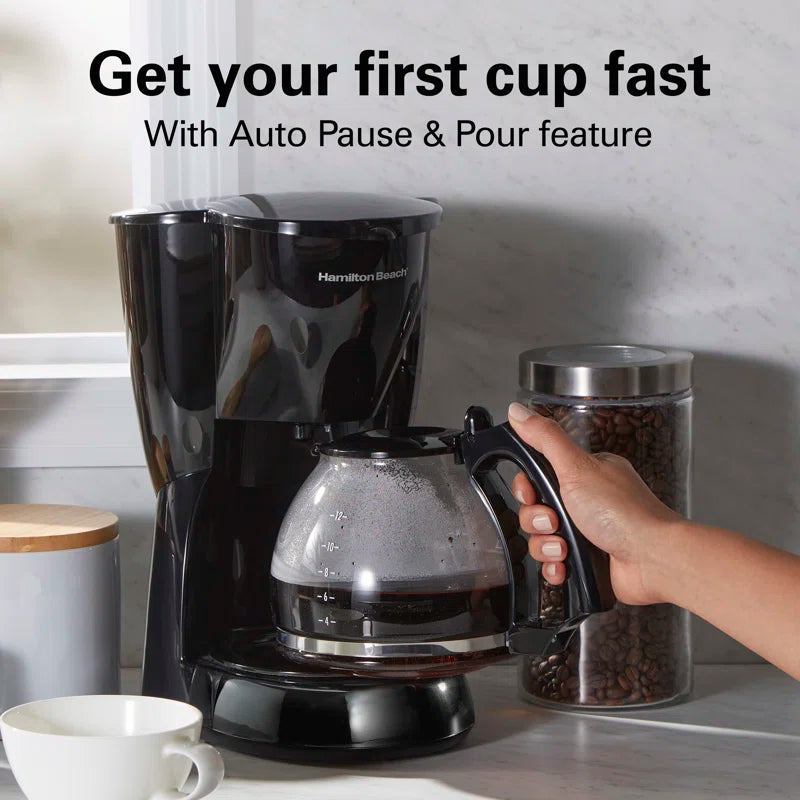 ® 12 Cup Coffee Maker Glass Carafe Black