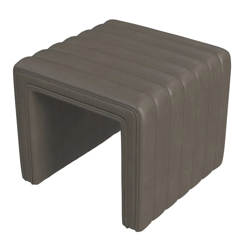 Askolds Modern Channel Ottoman - Faux Leather