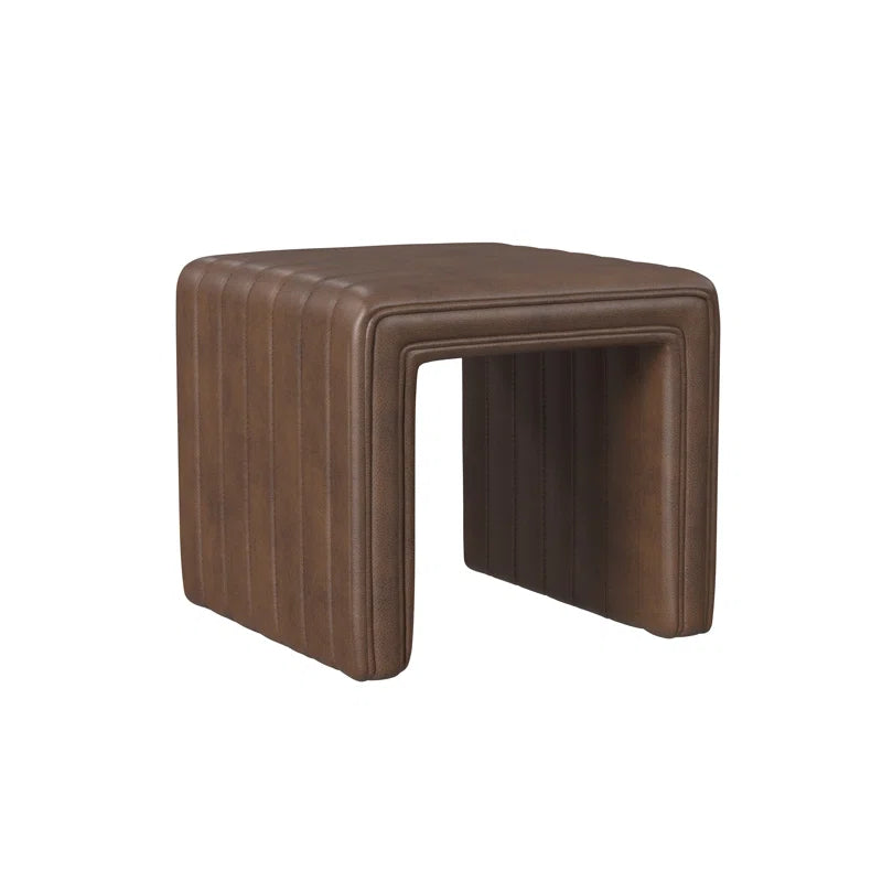 Askolds Modern Channel Ottoman - Faux Leather
