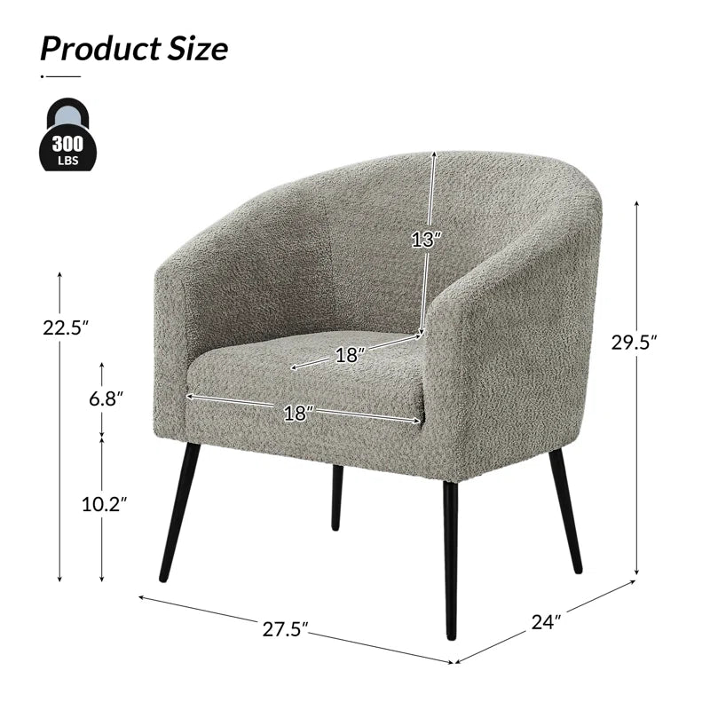 Cadie Modern Boucle Armchair with Metal Legs