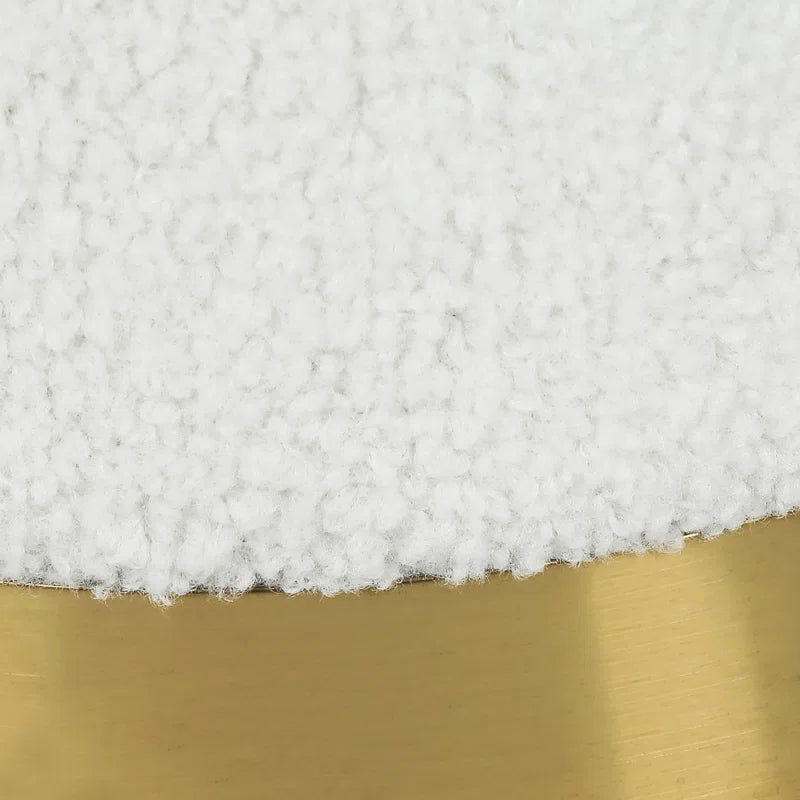 Teddy Fleece round Ottoman with Stroage