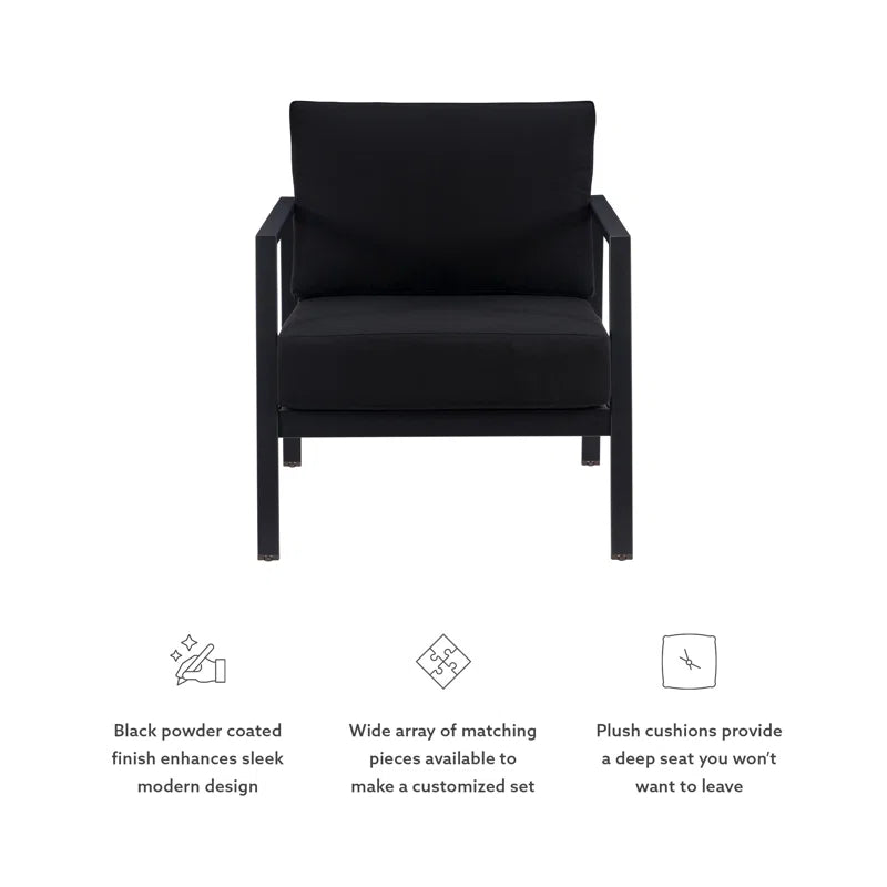 Armand Outdoor Aluminum Chair with Sunbrella Cushions
