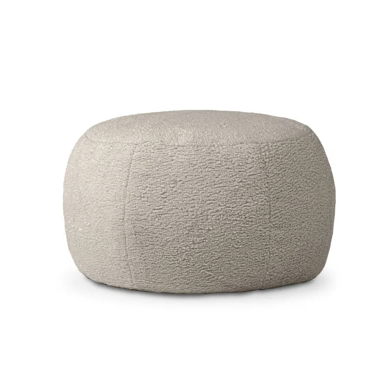 Ellis Ottoman Shearling Faux-Lamb Plush Pouf for Modern Interior Design