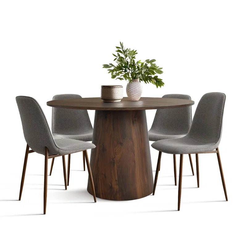 Benvinda 5 - Piece round Pedestal Dining Table Set