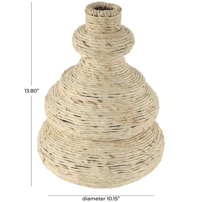 Seagrass Handmade Wrapped Decorative Vase with Abstract Bubble Shape