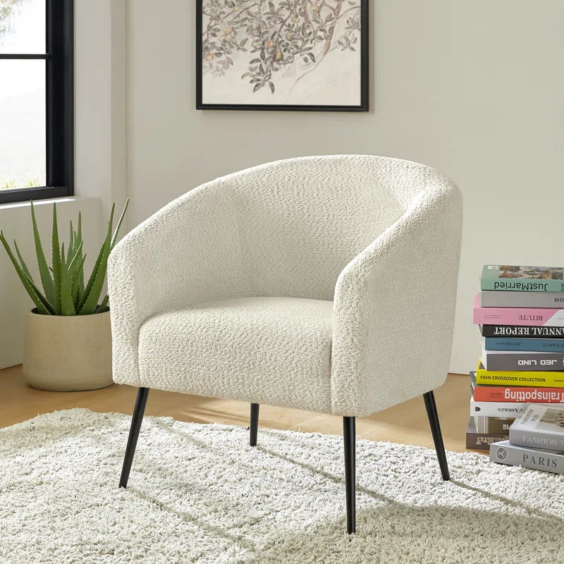Cadie Modern Boucle Armchair with Metal Legs