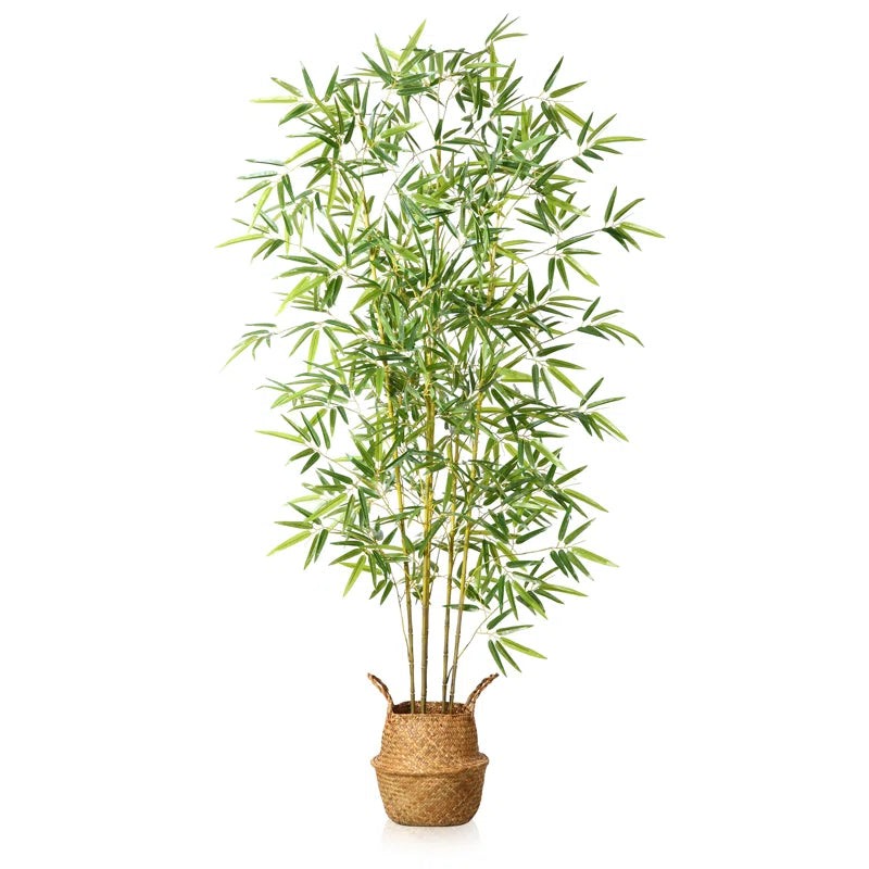 Adcock Artificial Bamboo Plants in Basket, Faux Plant for Home Décor, Lifelike Fake Trees