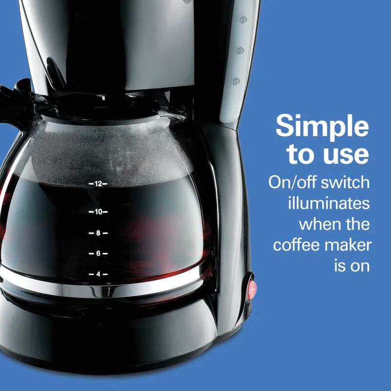 ® 12 Cup Coffee Maker Glass Carafe Black