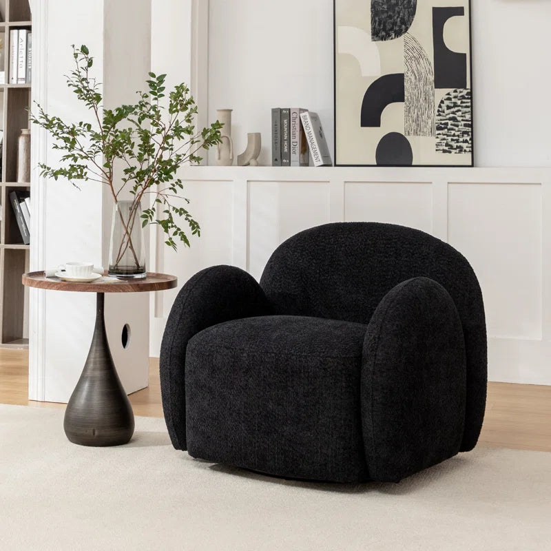Jacquari Upholstered Swivel Barrel Chair