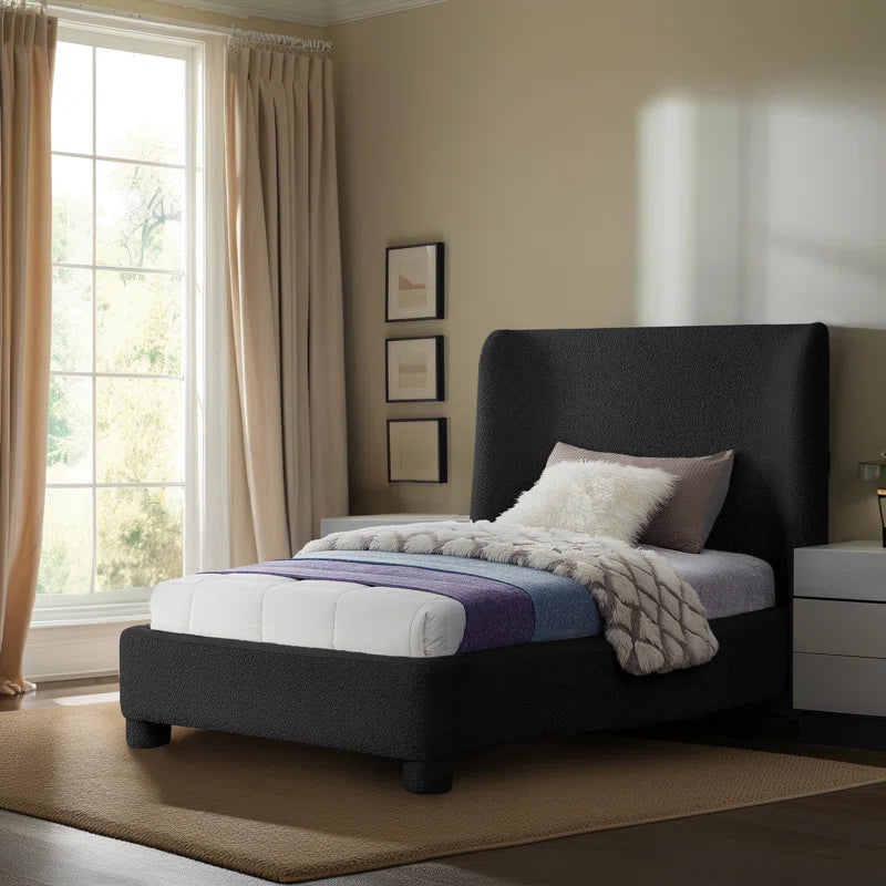 Ivyann Upholstered Unfinished Wingback Bed