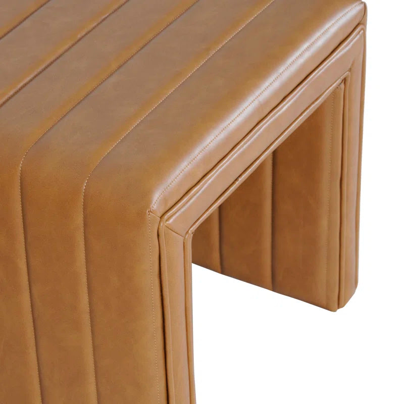 Askolds Modern Channel Ottoman - Faux Leather