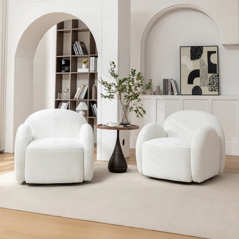 Jacquari Upholstered Swivel Barrel Chair