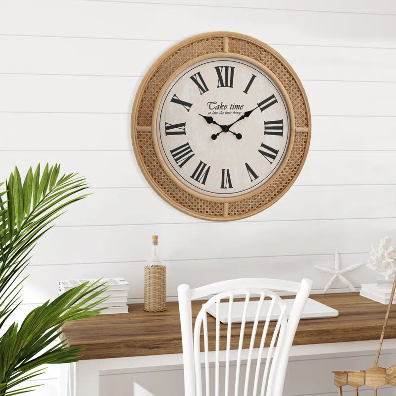 Soraia Rattan round Wall Clock 24 Inch