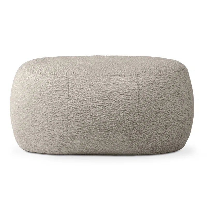 Ellis Ottoman Shearling Faux-Lamb Plush Pouf for Modern Interior Design