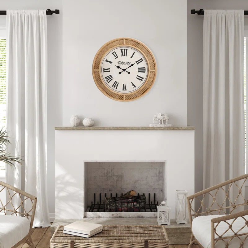 Soraia Rattan round Wall Clock 24 Inch