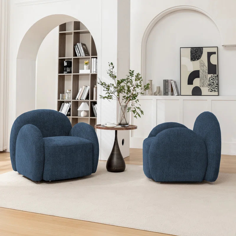 Jacquari Upholstered Swivel Barrel Chair