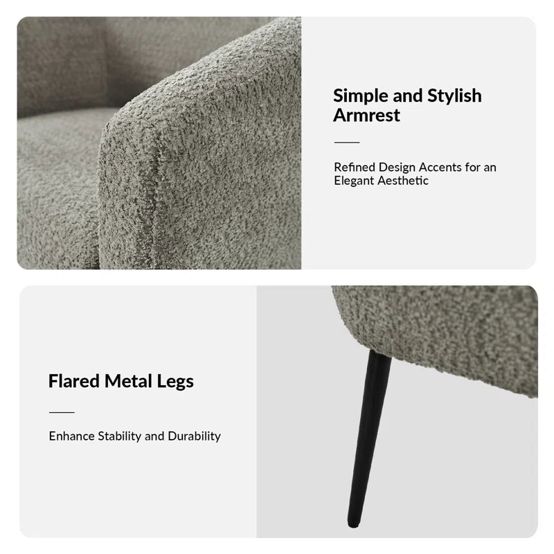 Cadie Modern Boucle Armchair with Metal Legs