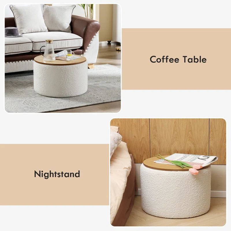 Darasimi 23.6" Wide round Storage Ottoman