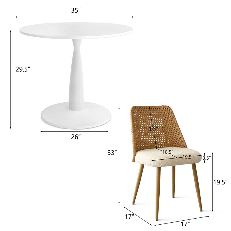 Nataley 5 - Piece Pedestal Dining Set