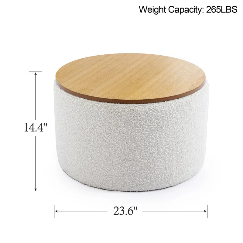 Darasimi 23.6" Wide round Storage Ottoman