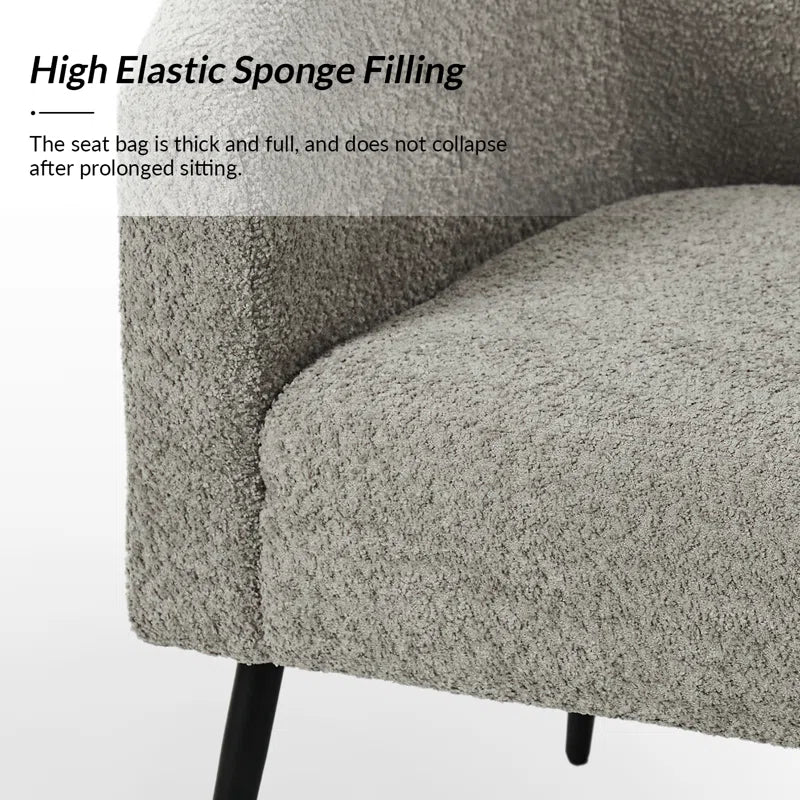 Cadie Modern Boucle Armchair with Metal Legs