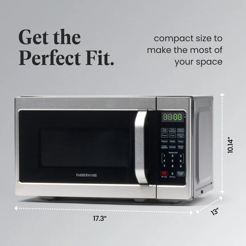 Compact Countertop Microwave Oven, 0.7 Cu. Ft. 700-Watt, Child Lock, Easy Clean Interior