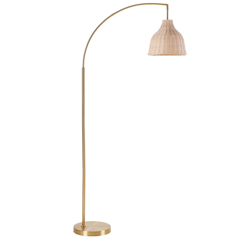 Deantrei 72.44“ Arc Rattan Floor Lamp