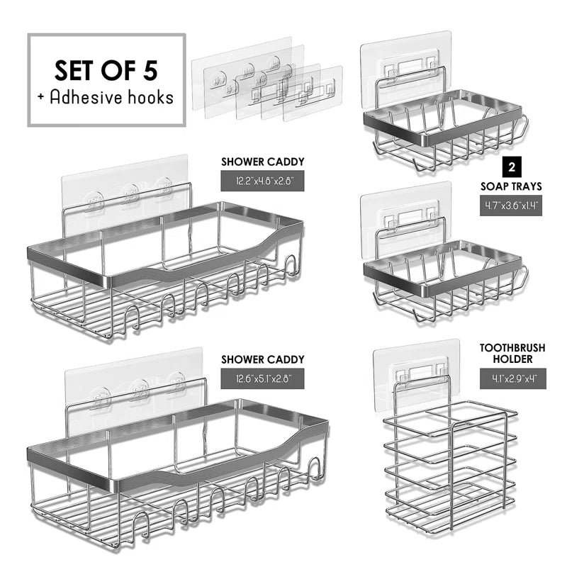 Adhesive Stainless Steel Shower Caddy