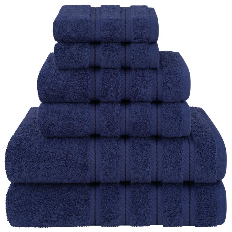 100% Cotton Premium Turkish Bath Towel Set, 6 Piece Super Soft and Absorbent Darcelle Collection