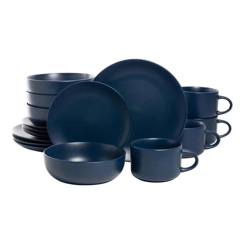 Wazee Matte 16 Piece Dinnerware Set, Service for 4