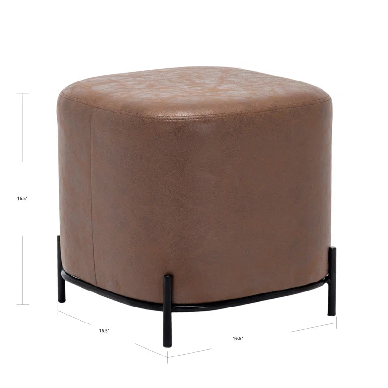 Gilbert 16.5'' Wide Faux Leather Square Cube Ottoman