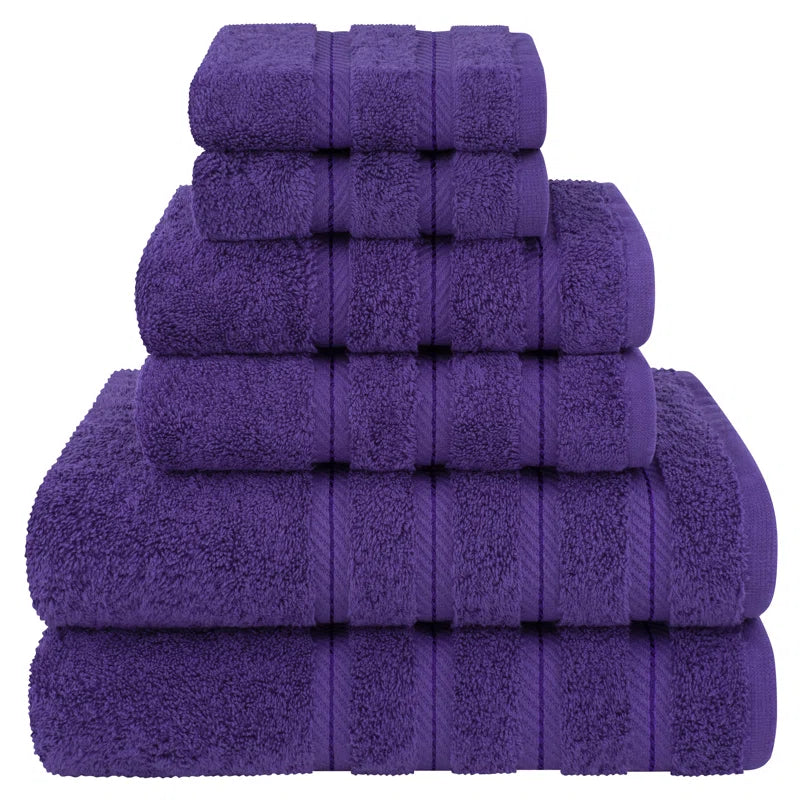 100% Cotton Premium Turkish Bath Towel Set, 6 Piece Super Soft and Absorbent Darcelle Collection