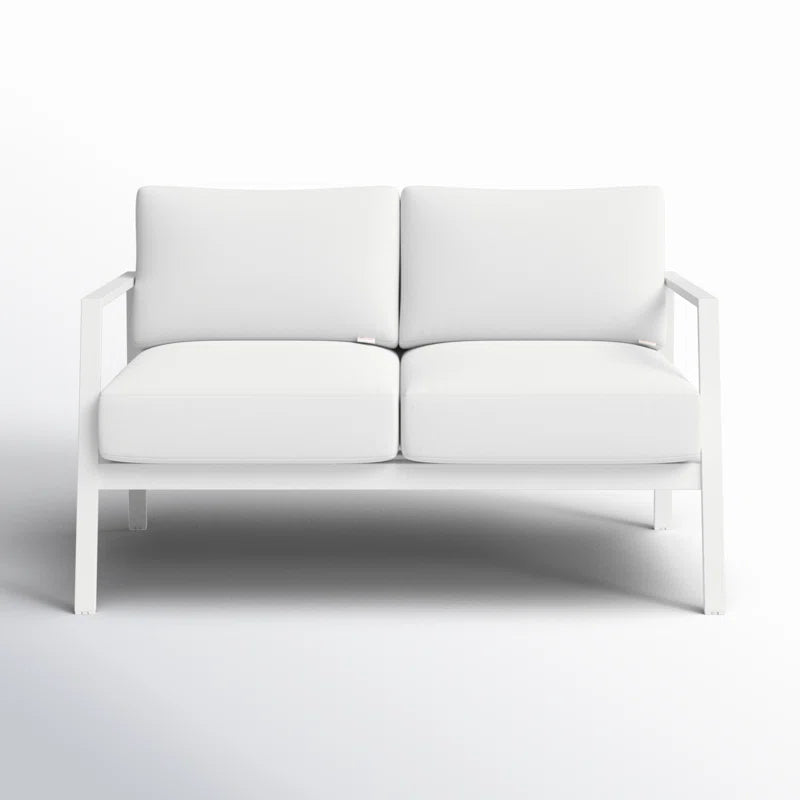 Armando 51” Aluminum Outdoor Loveseat with Sunbrella Cushions